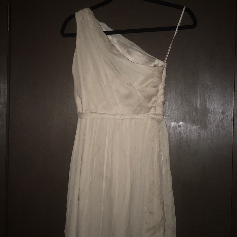 Amsale Dove Grey/Silver Formal Bridesmaid Dress - Picture 3 of 8